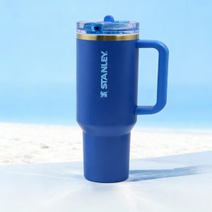 stanley 3rd gen travel mug leakproof lid & cup holder fit, 40oz insulated tumbler for daily commute, royal blue