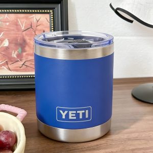 yeti stainless steel lowball durable 10oz build, perfect for travel & home use,blue
