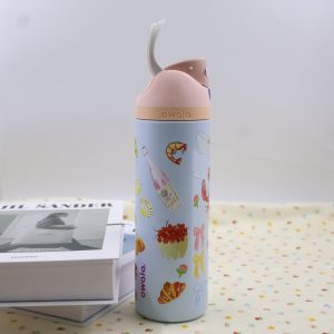 owala 24oz insulated water bottle leakproof travel tumbler with built in straw, stainless steel vacuum flask，summer carnival